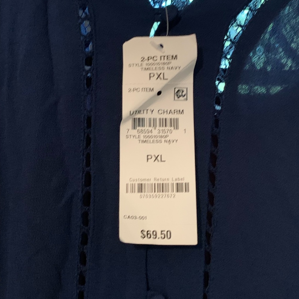 NWT Style&Co.- Womens size PXL, navy boho dress, 2 piece. NWT. Never worn. - Picture 6 of 10
